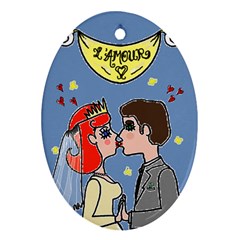 Our Wedding Day Oval Ornament (two Sides)