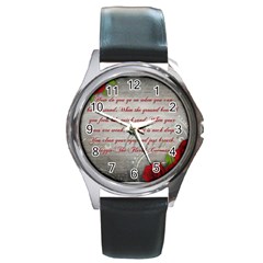 Maggie s Quote Round Metal Watch (silver Rim)