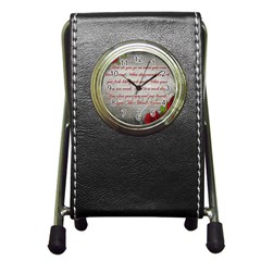 Maggie s Quote Stationery Holder Clock