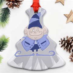 Blue Christmas Elf Christmas Tree Ornament