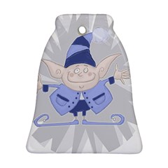 Blue Christmas Elf Bell Ornament