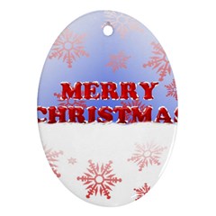 Christmas Time Oval Ornament (two Sides)