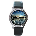 Magic Balls Round Metal Watch (Silver Rim) Front