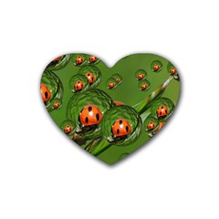 Ladybird Drink Coasters 4 Pack (heart) 