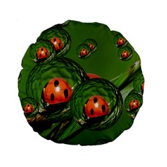 Ladybird 15  Premium Round Cushion 