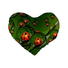 Ladybird 16  Premium Heart Shape Cushion 