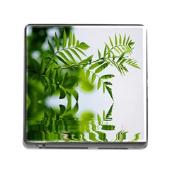 Leafs With Waterreflection Memory Card Reader With Storage (square) by Siebenhuehner