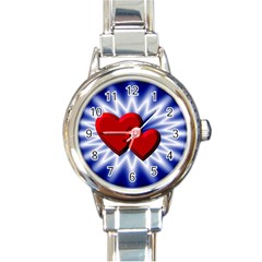 Love Round Italian Charm Watch by Siebenhuehner