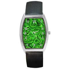 Modern Art Tonneau Leather Watch