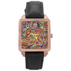 Modern  Rose Gold Leather Watch 