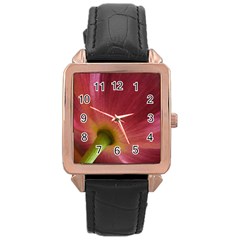 Poppy Rose Gold Leather Watch  by Siebenhuehner