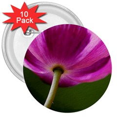 Poppy 3  Button (10 Pack)