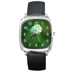 Poppy Capsules Square Leather Watch by Siebenhuehner