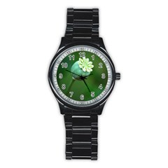 Poppy Capsules Sport Metal Watch (black) by Siebenhuehner