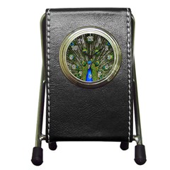 Peacock Stationery Holder Clock by Siebenhuehner