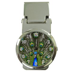 Peacock Money Clip With Watch by Siebenhuehner