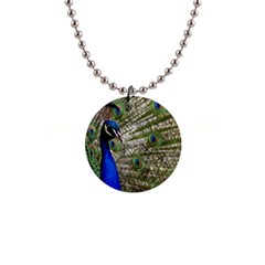 Peacock Button Necklace