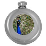 Peacock Hip Flask (Round) Front