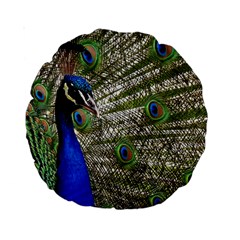 Peacock 15  Premium Round Cushion  by Siebenhuehner