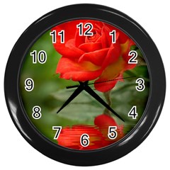 Rose Wall Clock (black) by Siebenhuehner