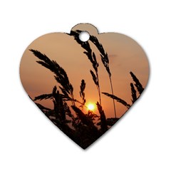 Sunset Dog Tag Heart (one Sided)  by Siebenhuehner