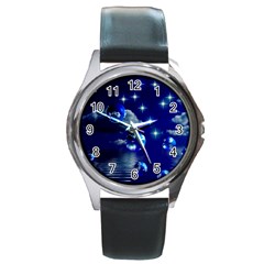 Sky Round Metal Watch (silver Rim) by Siebenhuehner