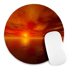 Sunset 8  Mouse Pad (round) by Siebenhuehner