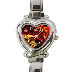 Fire Heart Italian Charm Watch  by Siebenhuehner