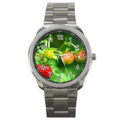 Strawberry  Sport Metal Watch by Siebenhuehner