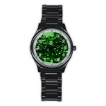 Waterdrops Sport Metal Watch (Black) Front