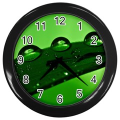 Waterdrops Wall Clock (black) by Siebenhuehner