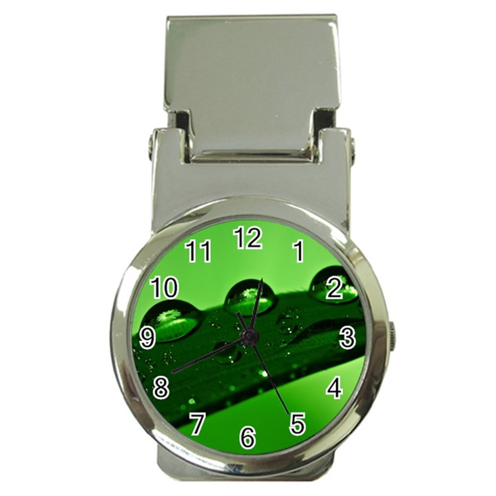 Waterdrops Money Clip with Watch