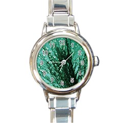 Waterdrops Round Italian Charm Watch by Siebenhuehner