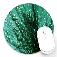 Waterdrops 8  Mouse Pad (round) by Siebenhuehner