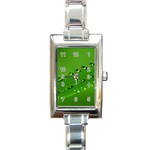 Waterdrops Rectangular Italian Charm Watch Front