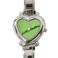 Waterdrops Heart Italian Charm Watch  by Siebenhuehner