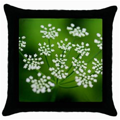 Queen Anne s Lace Black Throw Pillow Case by Siebenhuehner