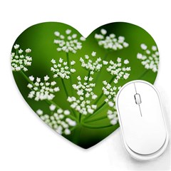 Queen Anne s Lace Mouse Pad (heart) by Siebenhuehner