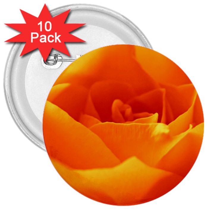 Rose 3  Button (10 pack)