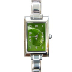 Leaf Rectangular Italian Charm Watch by Siebenhuehner