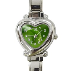 Leaf Heart Italian Charm Watch  by Siebenhuehner