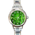 Bamboo Round Italian Charm Watch Front