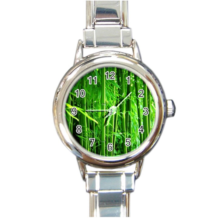 Bamboo Round Italian Charm Watch