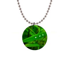 Bamboo Leaf With Drops Button Necklace by Siebenhuehner