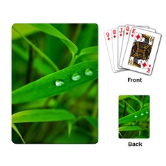 Bamboo Leaf With Drops Playing Cards Single Design by Siebenhuehner