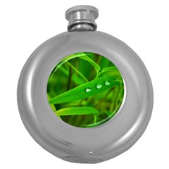 Bamboo Leaf With Drops Hip Flask (round) by Siebenhuehner