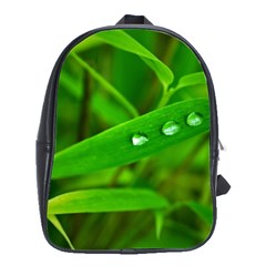 Bamboo Leaf With Drops School Bag (large) by Siebenhuehner