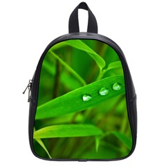 Bamboo Leaf With Drops School Bag (small) by Siebenhuehner