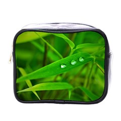 Bamboo Leaf With Drops Mini Travel Toiletry Bag (one Side) by Siebenhuehner