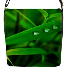 Bamboo Leaf With Drops Flap Closure Messenger Bag (small) by Siebenhuehner